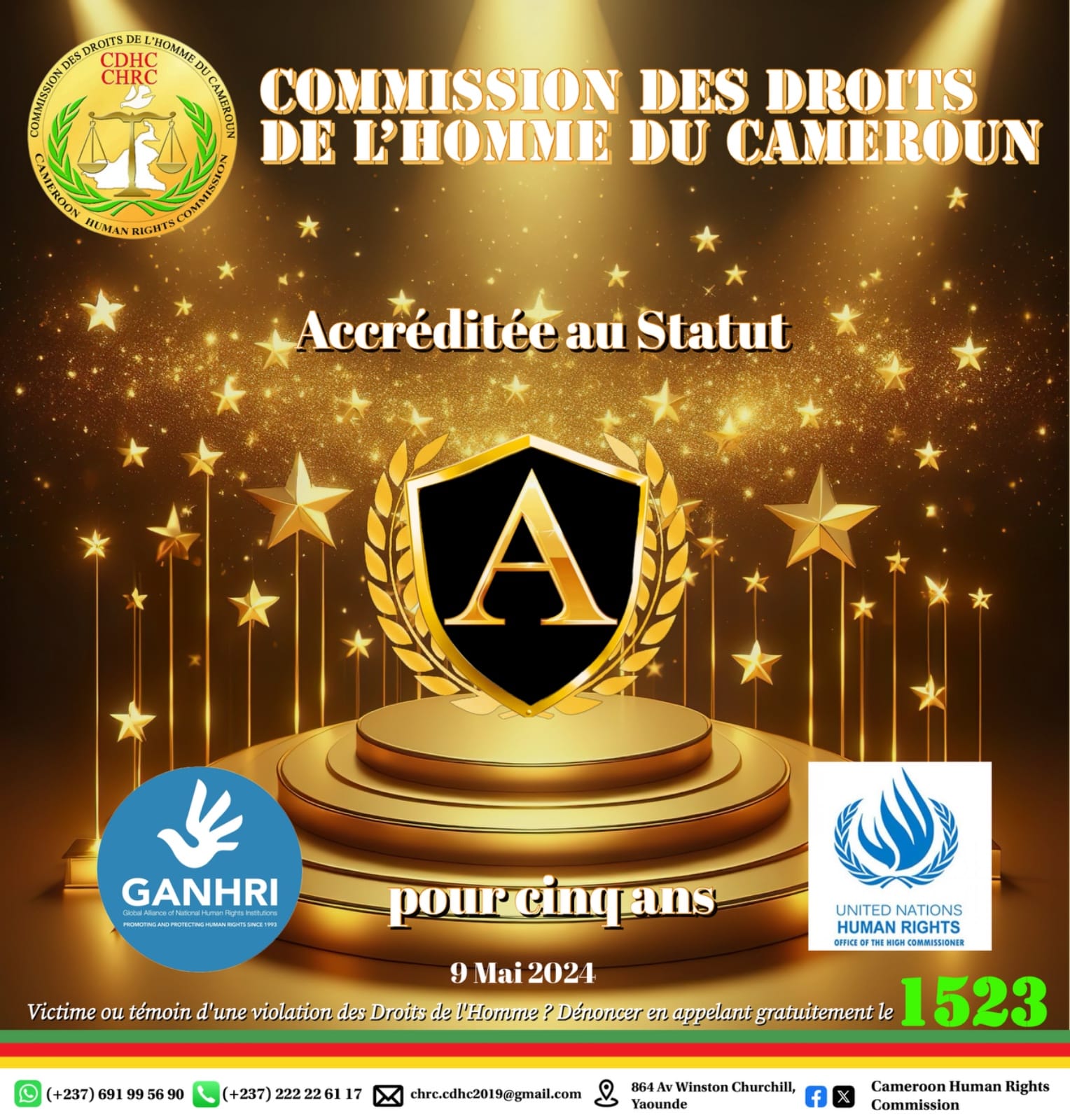 Reconnaissance internationale : la Commission des Droits de l’Homme du Cameroun accréditée « au statut A » à Genève pour sa crédibilité et son indépendance